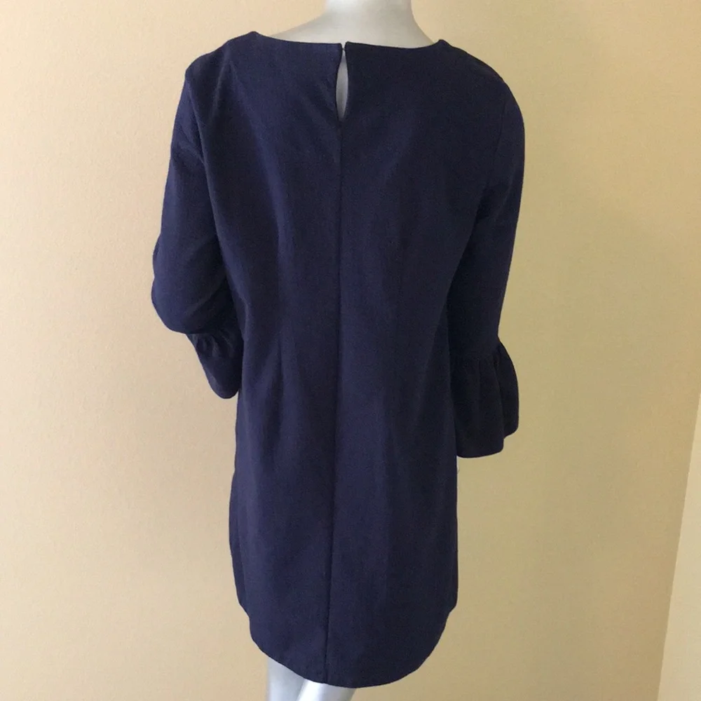 J. Crew Bell Sleeve Solid Navy Blue 💙 Dress